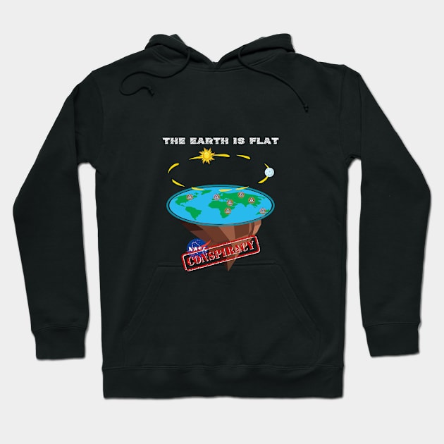 The earth is flat fashion design Hoodie by FunnyMoonCosmic